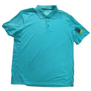 Tek Gear Polo Short Sleeve Tee Shirt Size XL Tahiti Ocean Blue 3 Button New